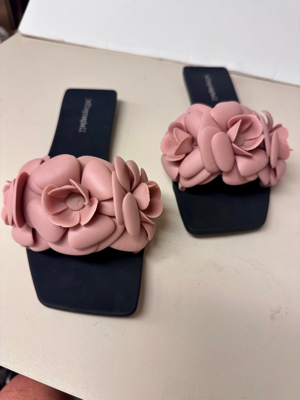 Jeffrey Campbell Pink Floral Slide Sandals